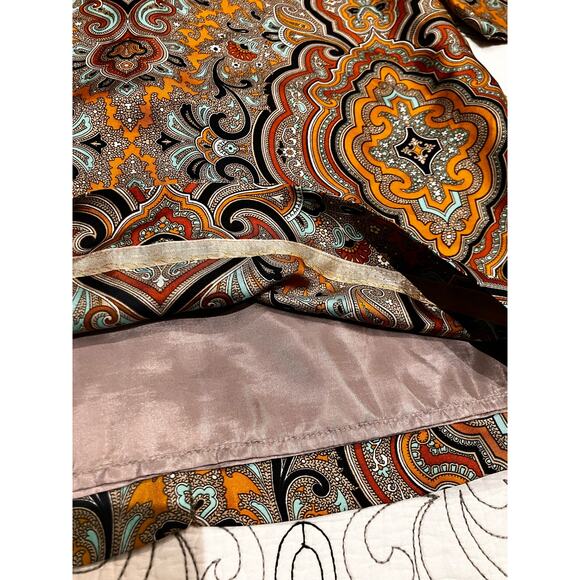 J. Crew Silk Dress Sz 0 Brown Tan Black 3/4 Sleeves Pockets Zip Up Shift Pattern - Picture 4 of 8